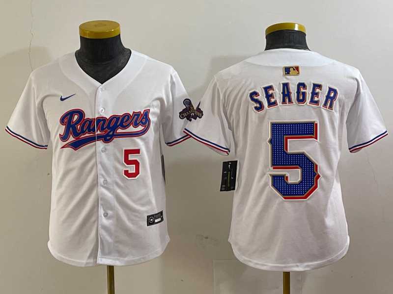 Youth Texas Rangers #5 Corey Seager Number White 2024 Gold Collection Limited Cool Base Jerseys,We sell and wholesale Youth Texas Rangers #5 Corey Seager Number White 2024 Gold Collection Limited Cool Base Jerseys on line form chian!